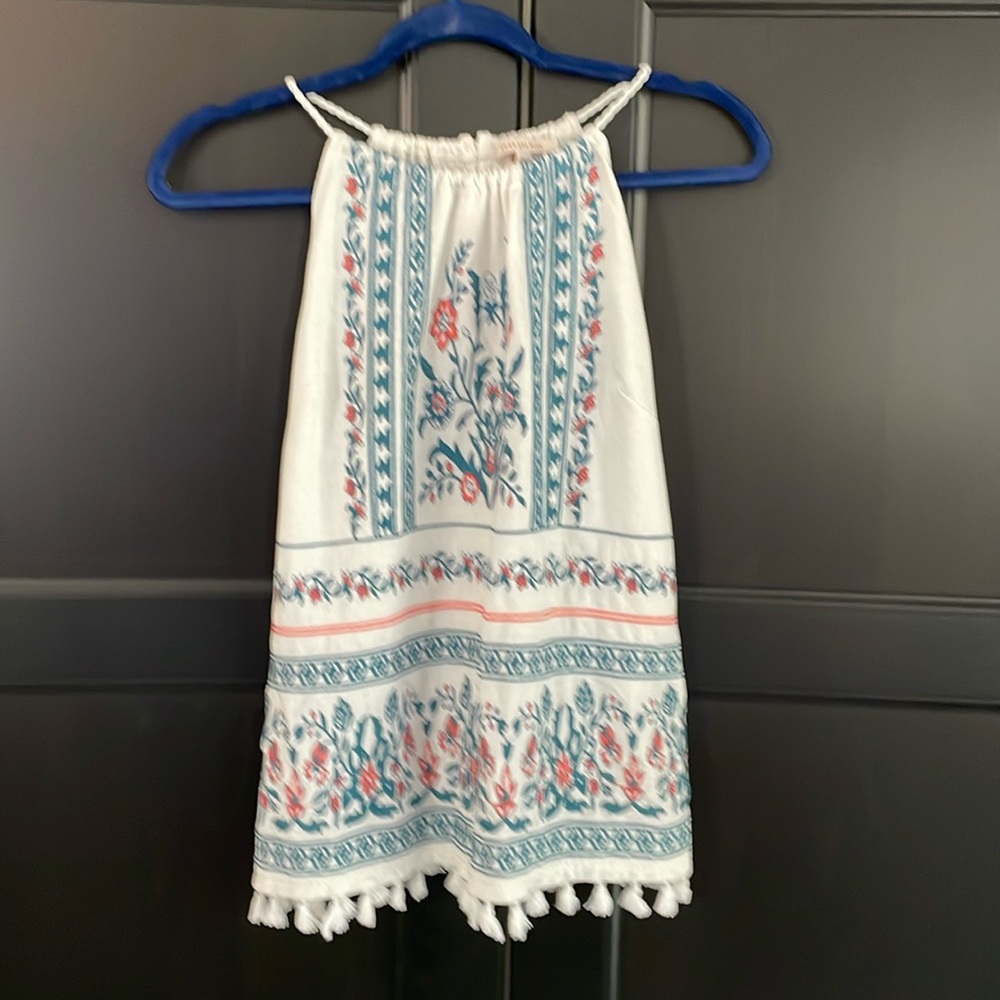 Skies are blue embroidered tank top size medium